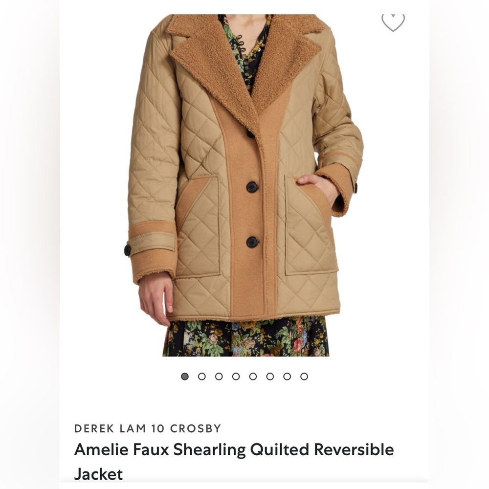 🔥 10 Crosby Derek Lam Tan Quilted Puffer Coat